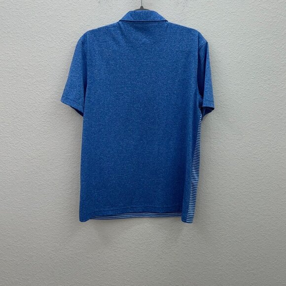 Croft & Barrow Performance Blue Stripe Short Sleeve Golf Polo Shirt Mens Medium - Picture 3 of 3